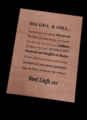 tekstbord Opa en Oma 