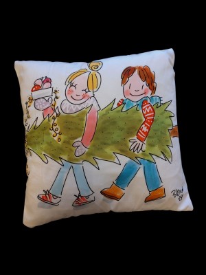 Kussen dragen kerstboom 