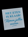 Tegel het eten is klaar